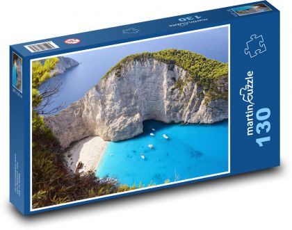 Zakynthos - beach, island - Puzzle 130 pieces, size 28.7x20 cm 