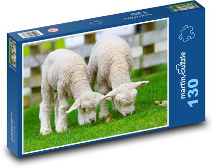 Ovce - jehňata, zvířata - Puzzle 130 dílků, rozměr 28,7x20 cm