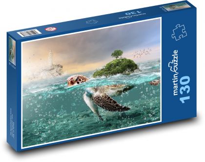 Ozean - Insel, Tier - Puzzle - 130 Teile