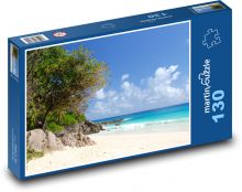 Seyschely - ostrov, pláž Puzzle 130 dielikov - 28,7 x 20 cm 