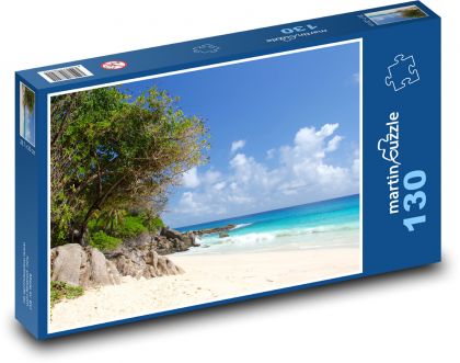 Seyschely - ostrov, pláž - Puzzle 130 dielikov, rozmer 28,7x20 cm 