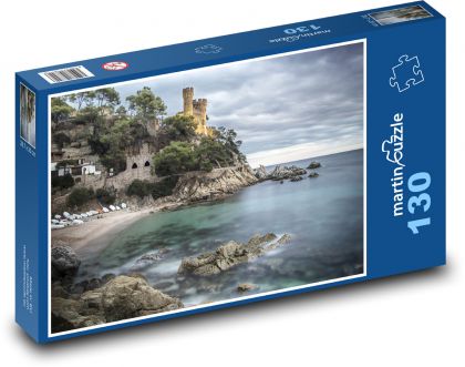 Pobrežie - Skala, hrad - Puzzle 130 dielikov, rozmer 28,7x20 cm 