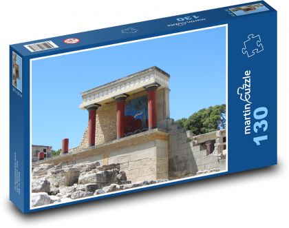 Palác Knossos - ostrov Kréta, freska - Puzzle 130 dielikov, rozmer 28,7x20 cm 
