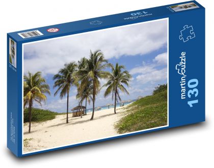 Beach - palm trees, Caribbean - Puzzle 130 pieces, size 28.7x20 cm 