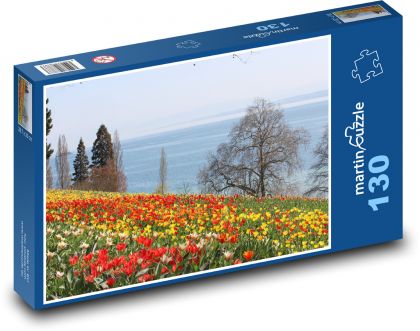 Mainau Island - Lake Constance, tulips - Puzzle 130 pieces, size 28.7x20 cm 