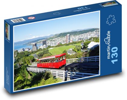 Wellington - Nowa Zelandia - Kolejka linowa - Puzzle 130 elementów, rozmiar 28,7x20 cm