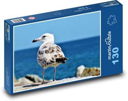 Racek - pták, baltské moře  - Puzzle 130 dílků, rozměr 28,7x20 cm
