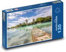 Morze - palmy, przyroda Puzzle 130 elementów - 28,7x20 cm