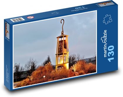 Ťažobná lampa - ťažobné svetlo, večer - Puzzle 130 dielikov, rozmer 28,7x20 cm 