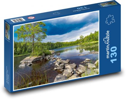 Insel - See, Landschaft - Puzzle - 130 Teile