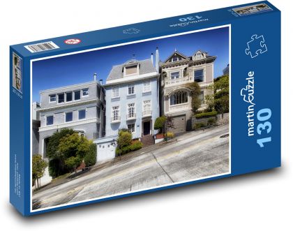 San Francisco - Kalifornie, domy - Puzzle 130 dílků, rozměr 28,7x20 cm