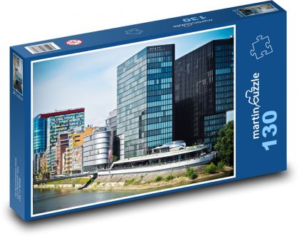Düsseldorf - miasto, architektura - Puzzle 130 elementów, rozmiar 28,7x20 cm