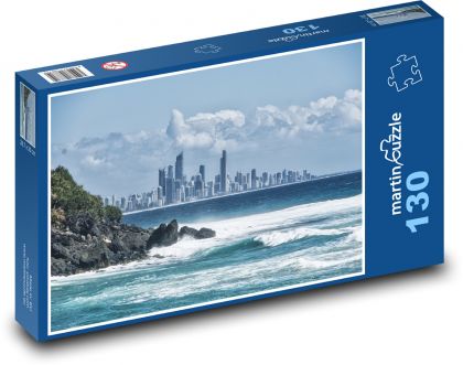 City - coast, sea - Puzzle 130 pieces, size 28.7x20 cm 
