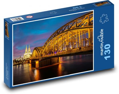 Most - rzeka, architektura - Puzzle 130 elementów, rozmiar 28,7x20 cm