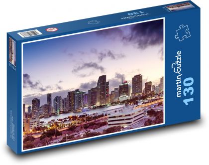Miami - Florida, západ slnka - Puzzle 130 dielikov, rozmer 28,7x20 cm 