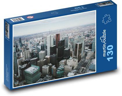 Budovy - mesto, domy - Puzzle 130 dielikov, rozmer 28,7x20 cm 