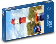 Elektrický maják - pláž, piesok Puzzle 130 dielikov - 28,7 x 20 cm 