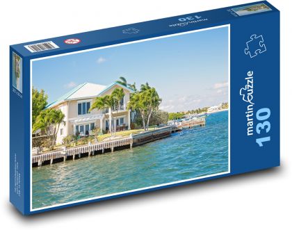 Cayman Islands - sea, houses - Puzzle 130 pieces, size 28.7x20 cm 