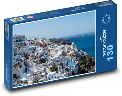 Santorini - Řecko, ostrov - Puzzle 130 dílků, rozměr 28,7x20 cm
