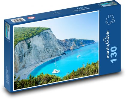 Pláž - útes, lode - Puzzle 130 dielikov, rozmer 28,7x20 cm 