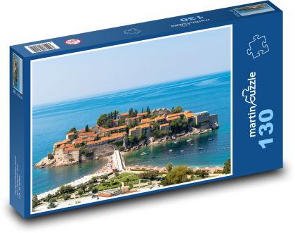 Sveti Stefan - Černá hora, ostrov  - Puzzle 130 dílků, rozměr 28,7x20 cm