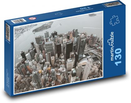Panoráma - mrakodrap, budovy - Puzzle 130 dielikov, rozmer 28,7x20 cm 