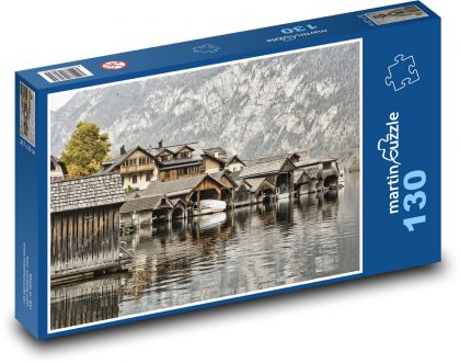 Hallstatt - Rakúsko, jazero - Puzzle 130 dielikov, rozmer 28,7x20 cm 