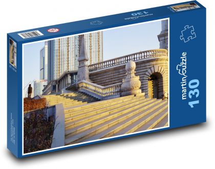 Schody - mramor, budova - Puzzle 130 dielikov, rozmer 28,7x20 cm 