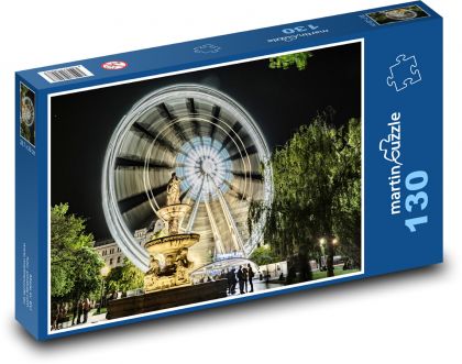 Obří kolo - noční život, město - puzzle 130 dílků