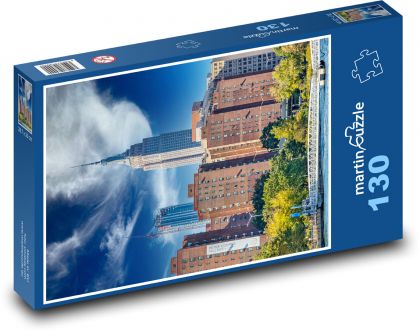 City - Buildings, Bridge - Puzzle 130 pieces, size 28.7x20 cm 