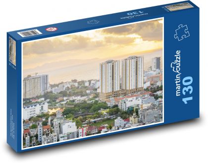 Vietnam - mesto, rieka - Puzzle 130 dielikov, rozmer 28,7x20 cm 