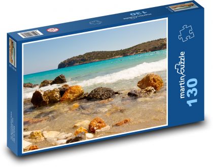 Pláž - kameny, moře - Puzzle 130 dílků, rozměr 28,7x20 cm