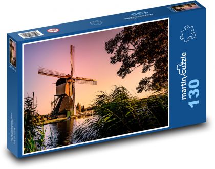 Mlýn - Nizozemí, Holandsko  - Puzzle 130 dílků, rozměr 28,7x20 cm