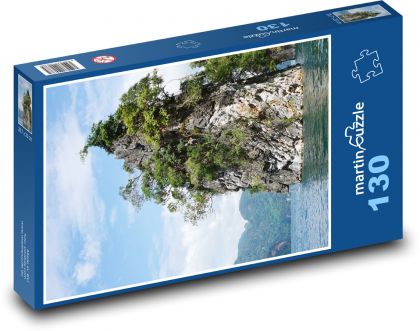 Wyspa - woda, skała - Puzzle 130 elementów, rozmiar 28,7x20 cm