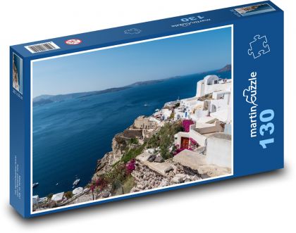 Santorini - Grécko, ostrov - Puzzle 130 dielikov, rozmer 28,7x20 cm 