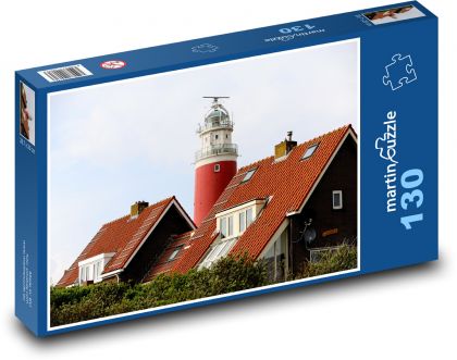 Maják - domy, Holandsko - Puzzle 130 dielikov, rozmer 28,7x20 cm 