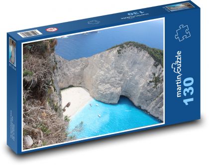 Pláž - Řecko, moře - Puzzle 130 dílků, rozměr 28,7x20 cm