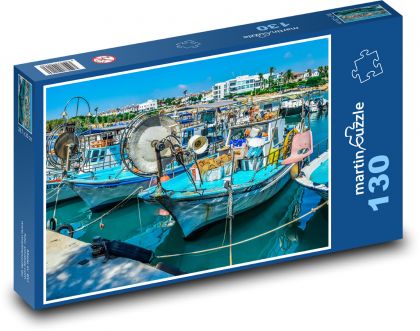 Rybársky prístav - lode, scenéria - Puzzle 130 dielikov, rozmer 28,7x20 cm 