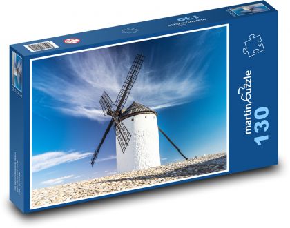 Větrný mlýn - příroda, nebe - Puzzle 130 dílků, rozměr 28,7x20 cm