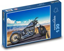 Černá motorka Puzzle 130 dílků - 28,7 x 20 cm