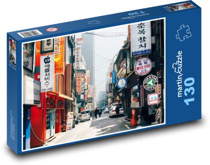Sklepy - bary, restauracje - Puzzle 130 elementów, rozmiar 28,7x20 cm