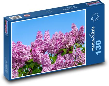 Růžový šeřík - keř, květy - Puzzle 130 dílků, rozměr 28,7x20 cm