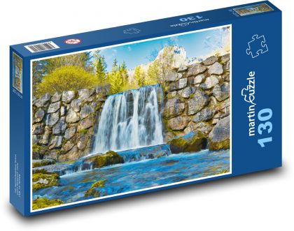 Vodopád - príroda, voda - Puzzle 130 dielikov, rozmer 28,7x20 cm 