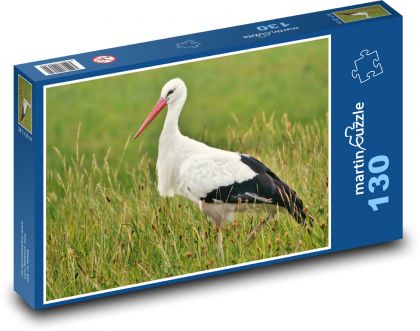 Čáp - pták, pole - puzzle 130 dílků