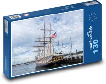 Statek - port, dok Puzzle 130 elementów - 28,7x20 cm