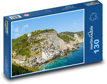 Řecko - Skopelos, skály - Puzzle 130 dílků, rozměr 28,7x20 cm