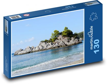 Plaża - skała, wyspa - Puzzle 130 elementów, rozmiar 28,7x20 cm