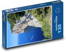 Chorvatsko - pobřeží, útes Puzzle 130 dílků - 28,7 x 20 cm