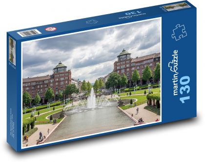 Mannheim - fountain, park - Puzzle 130 pieces, size 28.7x20 cm 