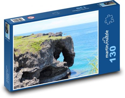 Mořský břeh - pobřeží, skála  - puzzle 130 dílků